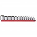 GearWrench 80561 Ensemble de douilles SAE &amp;agrave; 12 pans, prise 9.52 mm, lot de 13-