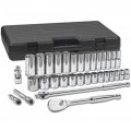 GearWrench 80715 Ensemble de douilles SAE, lot de 33, prise 12.7 mm-