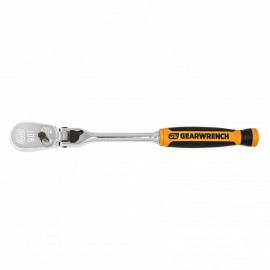 GearWrench 81016T Cliquet &amp;agrave; t&amp;ecirc;te pivotante verrouillable en forme de goutte, bimati&amp;egrave;re, 90 dents, prise 6.35 mm, 203.2 mm-