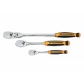 GearWrench 81203T &amp;frac14;&amp;quot; and &amp;frac38;&amp;quot; Drive 90 Tooth Dual Material Teardrop Ratchet Set, 3 pieces-