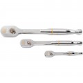 GearWrench 81206XP Ensemble de cliquets en forme de goutte, prises de 6.35 mm, 9.52 mm et 12.7 mm, lot de 3-