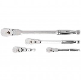 GearWrench 81230P Ensemble de cliquets &amp;agrave; t&amp;ecirc;te pivotante 120XP, lot de 4, entra&amp;icirc;nement de 6.35 mm, 9.52 mm et 12.7 mm-