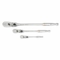 GearWrench 81276T Ensemble de cliquets &amp;agrave; t&amp;ecirc;te flexible verrouillable en forme de goutte, 90 dents, prises 6.35 mm, 9.52 mm et 12.7 mm-
