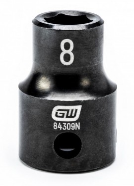 GearWrench 84309N &amp;frac38;&amp;quot; Drive 6-Point Standard Impact Metric Socket, 8 mm-