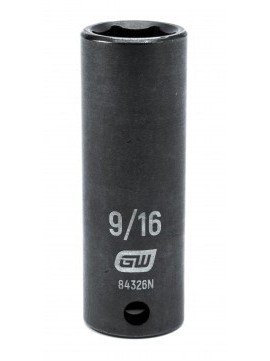 GearWrench 84326N &amp;frac38;&amp;quot; Drive 6-Point Deep Impact SAE Socket, &lt;sup&gt;9&lt;/sup&gt;&amp;frasl;&lt;sub&gt;16&lt;/sub&gt;&amp;quot;, alloy steel-