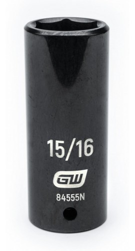 GearWrench 84555N &amp;frac12;&amp;quot; Drive 6-Point Deep Impact SAE Socket, <sup>15</sup>&amp;frasl;<sub>16</sub>&amp;quot;-