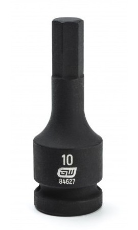 GearWrench 84627 &amp;frac12;&amp;quot; Drive Hex Bit Impact Metric Socket, 10 mm-