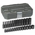 GearWrench 84901 Ensemble de douilles &amp;agrave; chocs, entra&amp;icirc;nement de 6.35 mm, 28 pi&amp;egrave;ces m&amp;eacute;triques-