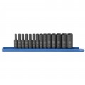 GearWrench 84909 Ensemble de douilles m&amp;eacute;triques, prise 6.35 mm, lot de 14-