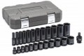GearWrench 84919N 25-Piece Drive 6-Point Standard and Deep Impact Socket Set, SAE, 0.375&amp;quot;-