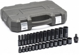 GearWrench 84925N Ensemble de 29 douilles &amp;agrave; chocs m&amp;eacute;triques standard et profondes, 9.52 mm, 6 pans-