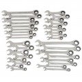 GearWrench 85034 Ensemble de cl&amp;eacute;s mixtes &amp;agrave; cliquet, 34 pi&amp;egrave;ces, SAE/M&amp;eacute;trique-
