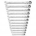 GearWrench 86229 Universal Spline Flex Ratchet Wrench Set, Metric, 12-Piece-