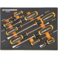 GearWrench GWMSSCRSL Ensemble de tournevis &amp;agrave; pointe plate, poign&amp;eacute;e bimati&amp;egrave;re, plateau de rangement en mousse-