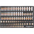 GearWrench GWMSSKT38 mm Ensemble de douilles m&amp;eacute;triques dans un plateau de rangement en mousse, prise 9.52 mm, lot de 104-