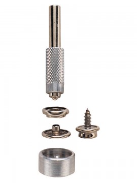 General Tools 1267 Screw Snap Fastener Kit with 6 sets of screw fasteners and 2-piece setting tool-