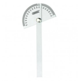 General Tools 18 Round Head Stainless Steel Angle Protractor, 0 to 180&amp;deg;, 6&amp;quot; arm-