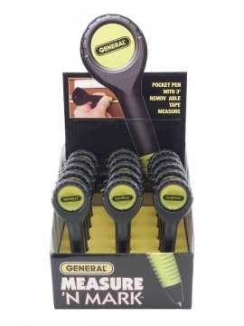 General Tools 309CD Pocket Pen with removable tape measure, 3&#039;, 15-piece-