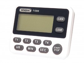 General Tools TI388 Four-Channel Timer-Stopwatch with clock-
