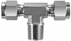 BI-Lok DTN Male NPT Branch Tee, &amp;frac12;&amp;quot; A tube OD, &amp;frac12;&amp;quot; T NPT-