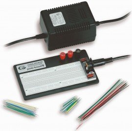 Global Specialties PRO-S-LAB Breadboard with power adapter and jumper wires-