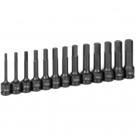 Grey Pneumatic 1343MH Metric Hex Impact Set, ½" drive, 13-piece-