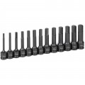 Grey Pneumatic 1343MH Ensemble de douilles tournevis &amp;agrave; chocs hexagonales m&amp;eacute;triques, prise 12.7 mm, lot de 13-
