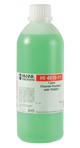 Hanna HI4010-11 Fluoride Standard 1 mg/L (ppm) with TISAB II, 500mL-