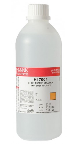 Hanna HI7004L/C pH 4.01 Calibration Solution, 500mL-