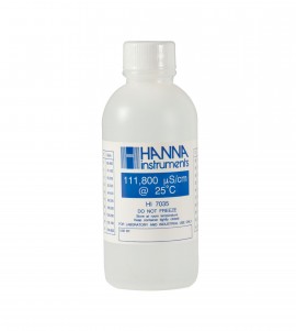 Hanna HI7035M Conductivity Standard, 230 mL Bottle, 111800 &amp;micro;S/cm -