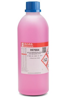 Hanna HI 7004C pH Calibration Solution, 4.01 pH, Red-