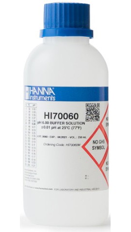 Hanna HI 70060M pH Calibration Solution, 6 pH, 7.8 fl oz-