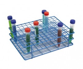 Heathrow Scientific 120763 Support pour tubes en fil m&amp;eacute;tallique enduit, 13 &amp;agrave; 16 mm, format 9 x 12, bleu-