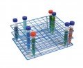 Heathrow Scientific 120765 Coated Wire Tube Rack, 16 to 20 mm, 8 x 10 Format, Blue-