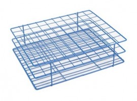 Heathrow Scientific 120768 Coated Wire Tube Rack, 22 to 25 mm, 8 x 10 Format, Blue-