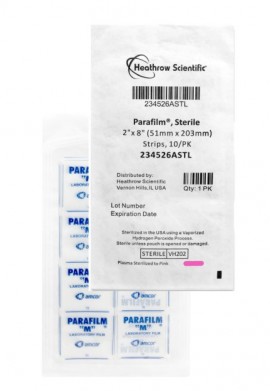 Heathrow Scientific 234526ASTL Sterile Parafilm Strips, 2 x 8", 10pk-