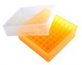 Heathrow Scientific HS120039 81-Well Microtube Storage Box, Orange-