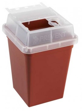 Heathrow Scientific HS120177 Sharps Container, 1 liter (quart), Red-