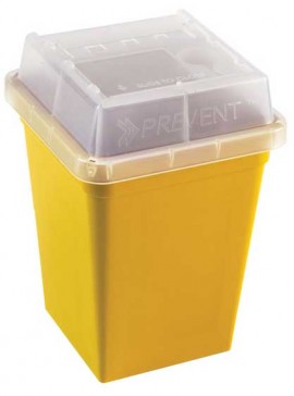 Heathrow Scientific HS120178 Sharps Container, 1 liter (quart), Yellow-