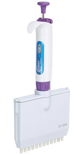 Heathrow Scientific HS120218 Mechanical Pearl Pipette with Adjustable Volume, 12 Channel, 30-300&amp;micro;l-