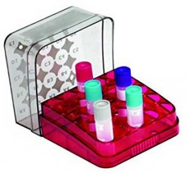 Heathrow Scientific HS23325A Arctic Squares Cryo-Box PC, 25 wells, Red-