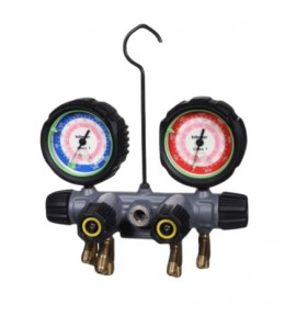 Hilmor 1839109 Kit de collecteur en aluminium &amp;agrave; 4 vannes pour le fluide frigorig&amp;egrave;ne R410A-