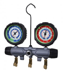 Hilmor 1839126 2-Valve Aluminum Manifold, R22-R134-R404A-