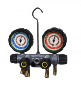 Hilmor 1839128 Kit de collecteur en aluminium &amp;agrave; 4 vannes pour les fluides frigorig&amp;egrave;nes HP22-R407C-R410A-