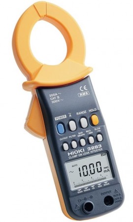 Hioki 3283-20 Clamp-On Leak HiTester, 10 &amp;micro;A, CE marked-