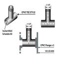 Icon Process Controls CT010 Insert Tee Fittings, CPVC, 1in-