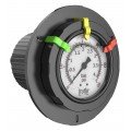 Icon Process Controls OBS Series Pressure Gauge, 0 to 160 psi, 2.5&amp;quot; dial, &amp;frac12;&amp;quot; FNPT panel mount, PVDF housing-