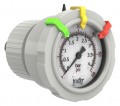 Icon Process Controls OBS Series Pressure Gauge, 0 to 100 psi, 2.5&amp;quot; dial, &amp;frac12;&amp;quot; FNPT back, PVDF housing-