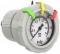 Icon Process Controls OBS-B-PF-0-15 2-1/2&quot; Center Mount Pressure Gauge and Isolator with teflon diaphragm, PVDF, 1/2&quot; FNPT, 0 to 15 psi-