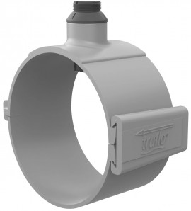 Icon Process Controls SA030-PF Truflo TI Insertion Paddle Wheel Flow Meter Fitting, 3" PVC Clamp-On Saddle Fitting, Viton Seals, PVDF Insert-